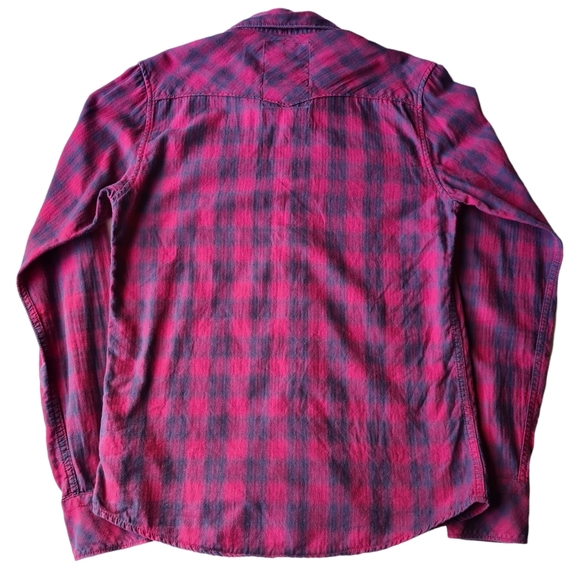 SCOTCH & SODA Mens Small Luxury Quality Pink Check Long Sleeve Plaid Shirt - Picture 5 of 16